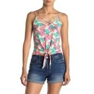 NWT Poof Tropical Print Tie Bottom Top Small